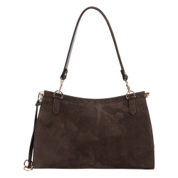 Сумка жіноча замшева Enzo Nori EN1122-1100 темно-коричнева