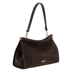 Сумка жіноча замшева Enzo Nori EN1122-1100 темно-коричнева