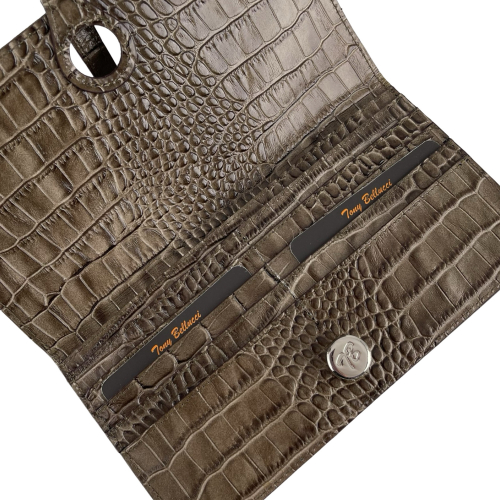 Гаманець жіночий під крокодилячу шкіру Tony Bellucci 711-354 оливковий