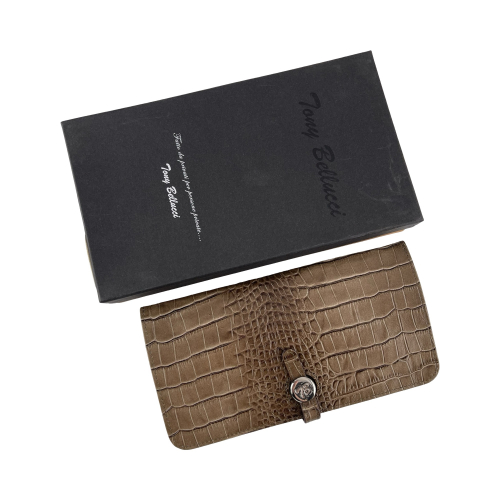 Гаманець жіночий під крокодилячу шкіру Tony Bellucci 711-354 оливковий