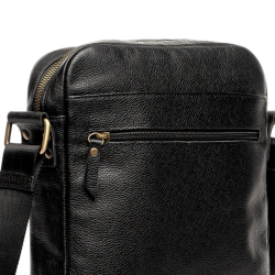 Чоловіча шкіряна сумка через плече Vittorio Safino VS 011 чорна Корсика
