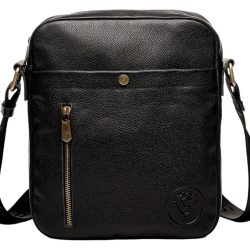 Чоловіча шкіряна сумка через плече Vittorio Safino VS 011 чорна Корсика