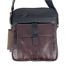 Сумка чоловіча шкіряна The Bond 1114-4 чорна з коричневим