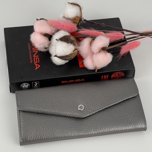 Кошелек женский кожаный Eminsa 2184 32-39 серебряный