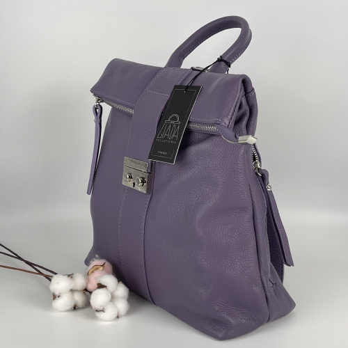 Рюкзак женский кожаный Genuine Leather 638301 сиреневый