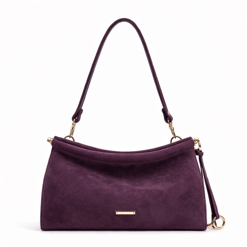 Сумка жіноча замшева Enzo Nori EN1122-1107-6 сливова