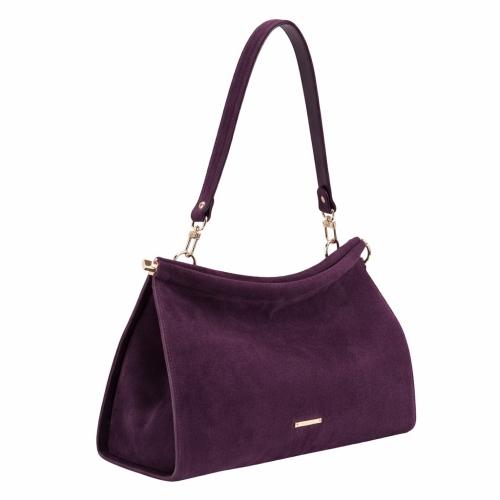 Сумка жіноча замшева Enzo Nori EN1122-1107-6 сливова