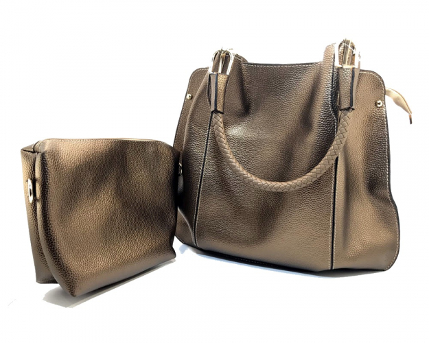 Сумка женская Vienca B1831 коричнево-золотистая фото 2