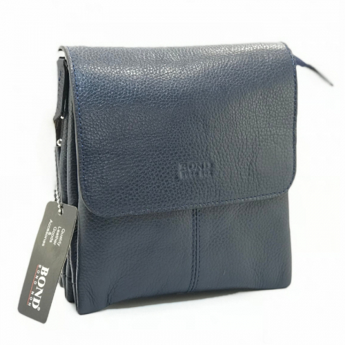 Сумка чоловіча шкіряна Bond 1373-1170 синя