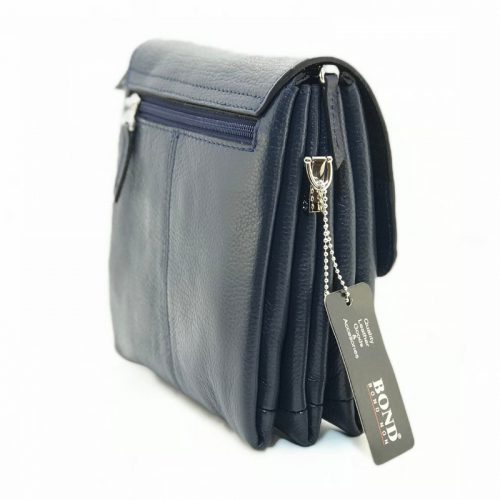 Сумка чоловіча шкіряна Bond 1373-1170 синя