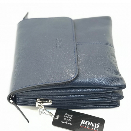 Сумка чоловіча шкіряна Bond 1373-1170 синя