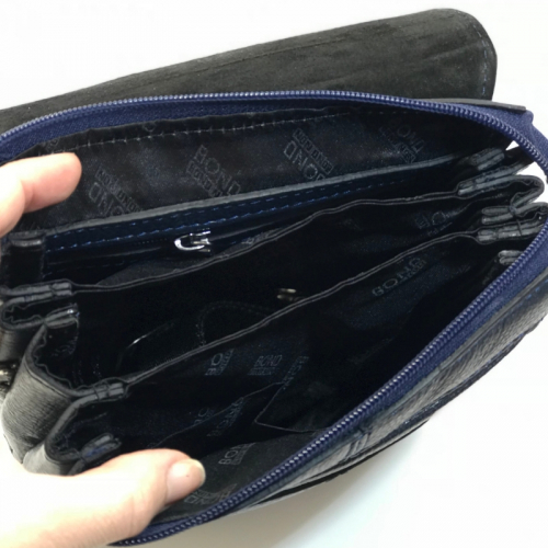 Сумка чоловіча шкіряна Bond 1373-1170 синя