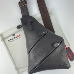 Сумка мужская через плечо кожаная Eminsa 6226 18-3 темно-коричневая