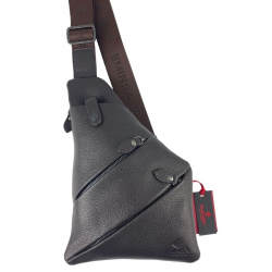 Сумка мужская через плечо кожаная Eminsa 6226 18-3 темно-коричневая