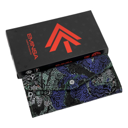 Кошелек женский кожаный Eminsa 2184 54-16 сине-зеленый