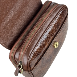 Сумка жіноча шкіряна лакована Karya 2567-557 коньяк