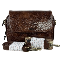 Сумка жіноча шкіряна лакована Karya 2567-557 коньяк