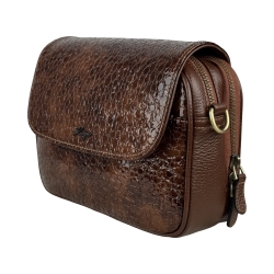 Сумка жіноча шкіряна лакована Karya 2567-557 коньяк