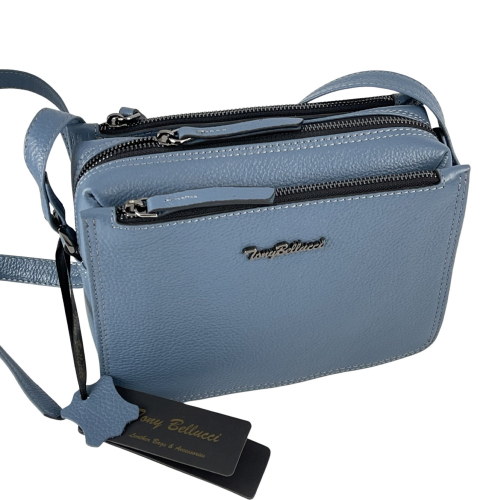 Сумка жіноча шкіряна Tony Bellucci 0437-215 блакитна