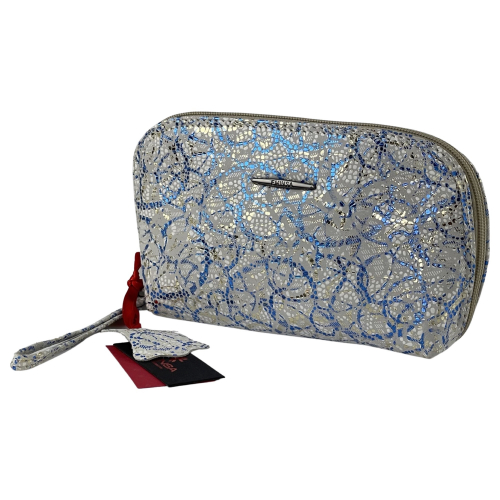 Косметичка женская кожаная Eminsa 2071 101 бело-голубая