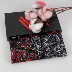 Кошелек женский кожаный Eminsa 2184 54-5 черно-красный