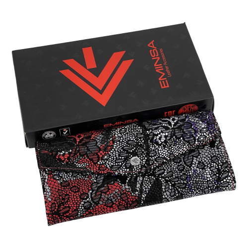 Гаманець жіночий шкіряний Eminsa 2184 54-5 чорно-червоний