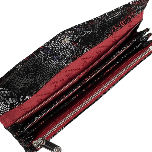 Гаманець жіночий шкіряний Eminsa 2184 54-5 чорно-червоний