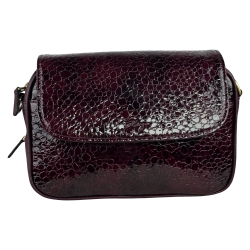 Сумка женская кожаная лакированная Karya 2567-561 марсала