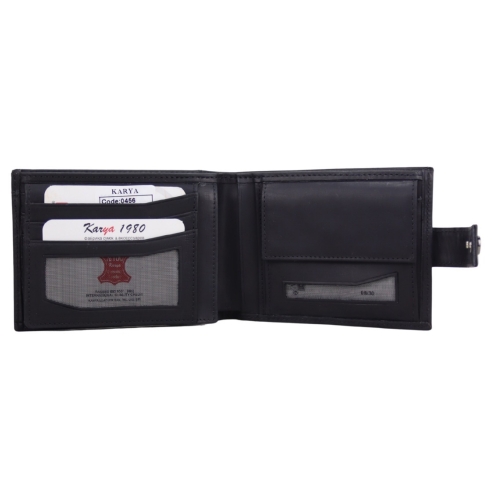 Гаманець чоловічий шкіряний Karya 0456-30 чорний (шкіра Crazy Horse)