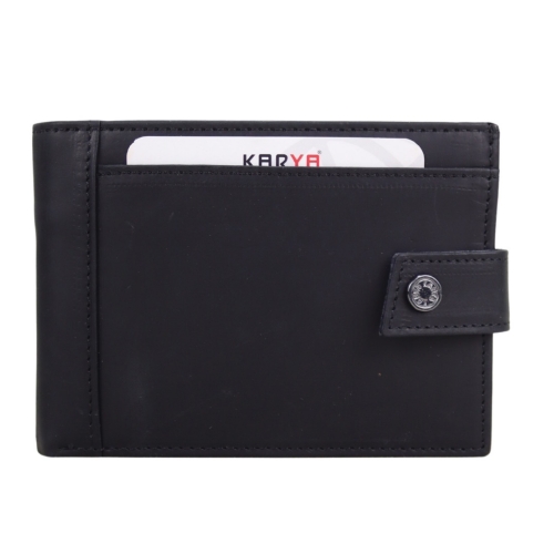 Гаманець чоловічий шкіряний Karya 0456-30 чорний (шкіра Crazy Horse)