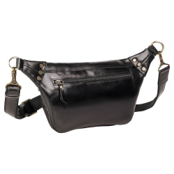 Сумка крос боді чоловіча шкіряна Vittorio Safino VS 073 чорна Кентуки