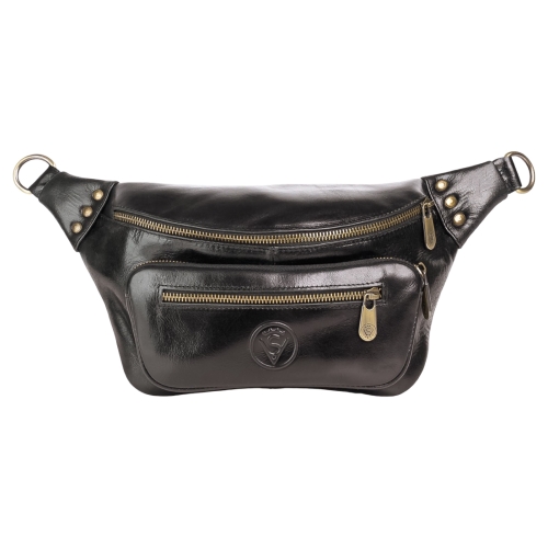 Сумка крос боді чоловіча шкіряна Vittorio Safino VS 073 чорна Кентуки