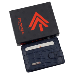 Гаманець картхолдер шкіряний Eminsa 1594 23-19 темно синій
