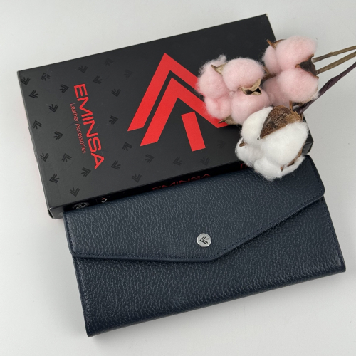 Кошелек женский кожаный Eminsa 2184 37-19 темно-синий