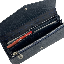 Кошелек женский кожаный Eminsa 2184 37-19 темно-синий