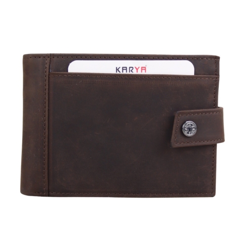Гаманець чоловічий шкіряний Karya 0456-31 темно-коричневий (шкіра Crazy Horse)