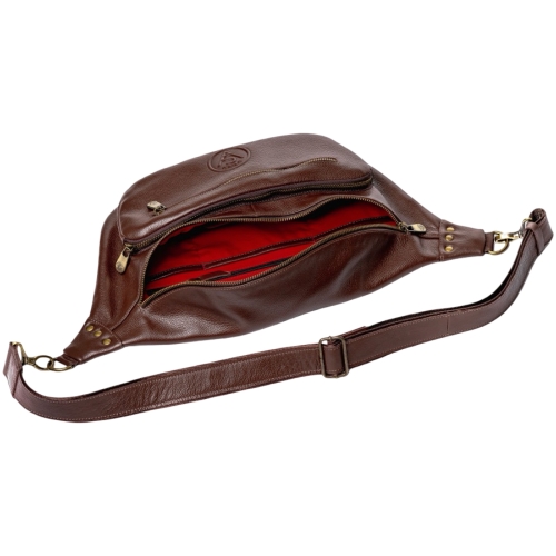 Сумка крос боді чоловіча шкіряна Vittorio Safino VS 073 коричнева Корсика