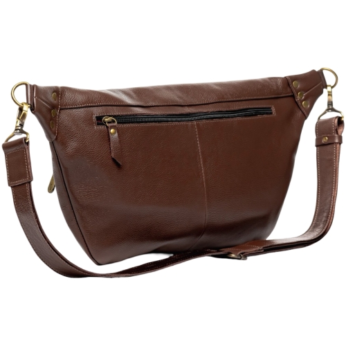 Сумка крос боді чоловіча шкіряна Vittorio Safino VS 073 коричнева Корсика