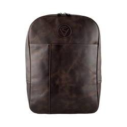 Рюкзак чоловічий шкіряний Vittorio Safino VS 040 коричневий матовий Крейзі