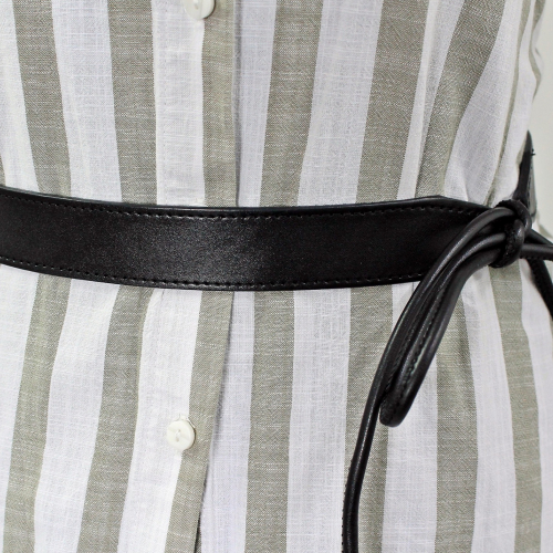 Ремень женский цилиндрический с кожаной вставкой Кремень 270311 черный 60/190 см