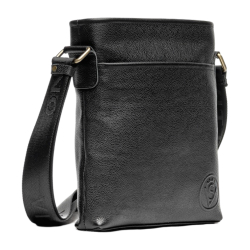 Сумка чоловіча шкіряна через плече Vittorio Safino VS 013 чорна Корсика