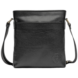 Сумка чоловіча шкіряна через плече Vittorio Safino VS 013 чорна Корсика