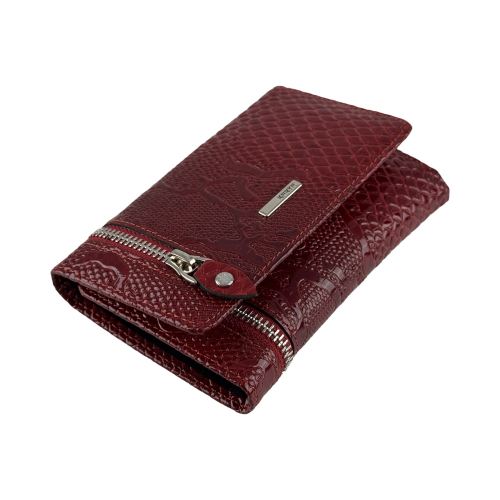 Кошелек женский кожаный Karya 2004-019 красный (внутри черный)