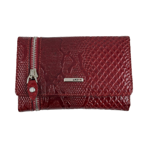 Кошелек женский кожаный Karya 2004-019 красный (внутри черный)