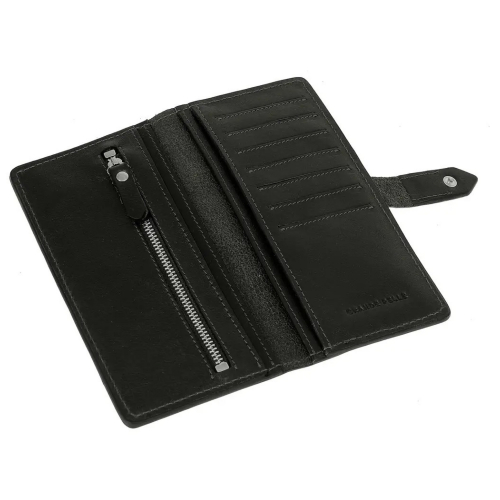 Кошелек кожаный Grande Pelle 524610 черный (кожа глянцевая)