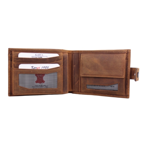 Гаманець чоловічий шкіряний Karya 0456-32 коричневий (шкіра Crazy Horse)