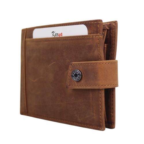 Гаманець чоловічий шкіряний Karya 0456-32 коричневий (шкіра Crazy Horse)
