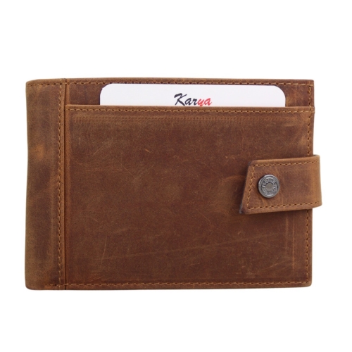 Гаманець чоловічий шкіряний Karya 0456-32 коричневий (шкіра Crazy Horse)