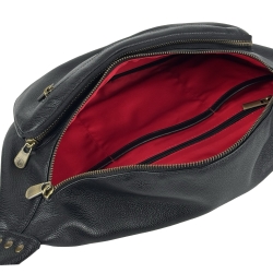 Сумка крос боді чоловіча шкіряна Vittorio Safino VS 073 чорна Корсика