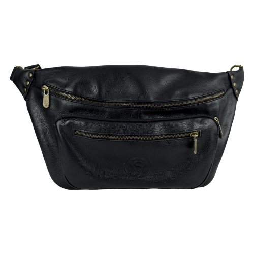 Сумка крос боді чоловіча шкіряна Vittorio Safino VS 073 чорна Корсика